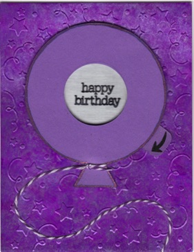 Iris Card - Balloon Happy Birthday (purple) Opened
